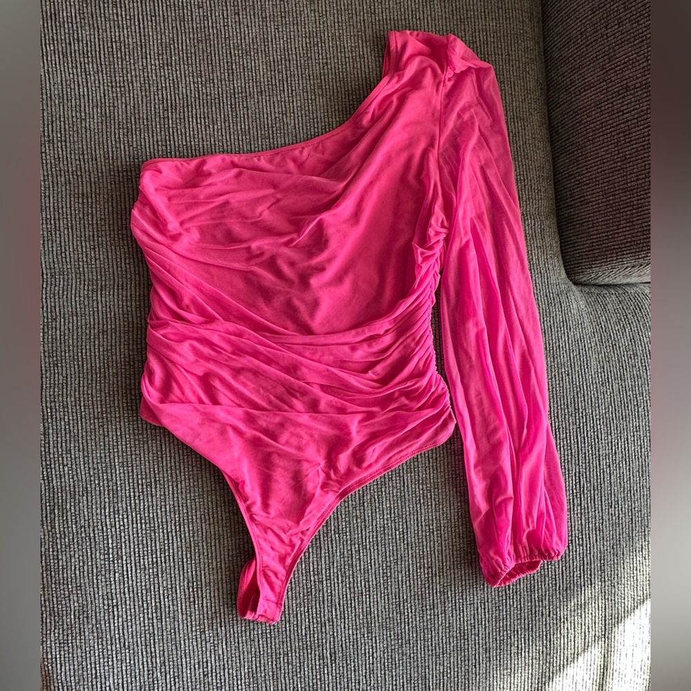 Hot Pink One-Shoulder Bodysuit